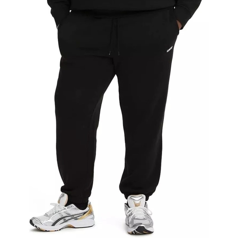 Levi's Fleece Pants Men's 3XL Black Sweatpants Drawstring Stretch New